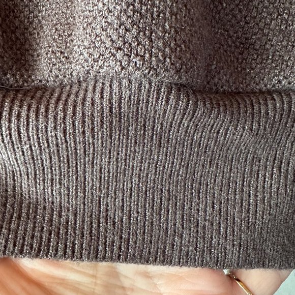 Custom Cropped Geoffrey Beene Sweater Large Soft Thermal Texture Brown - Picture 5 of 7